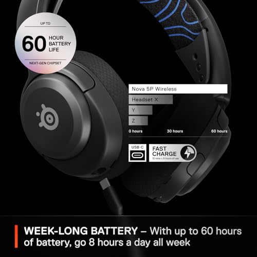 SteelSeries Arctis Nova 5P Wireless Multi-System Gaming Headset — Neodymium Magnetic Drivers — 100+ Audio Presets — 60 HR Battery — 2.4GHz or BT — ClearCast Gen2.X Mic — PS5, PS4, PC, Switch, Mobile - color: Black, style: PlayStation