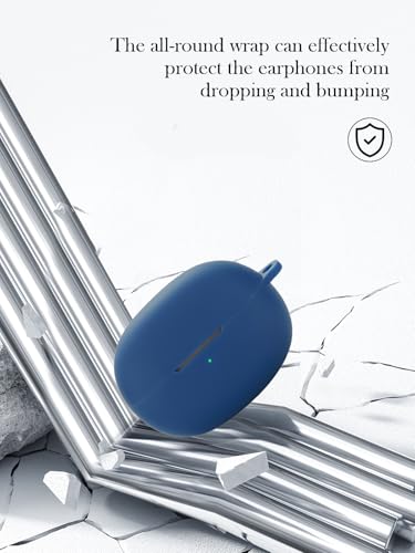 Case for EarFun Clip Wireless Open Earbuds,Soft Protective,Shockproof, BOVUGAC Silicone Case Cover with Keychain & Cleaning Kit & Lanyard-Blue - color: Blue