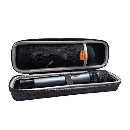 Wireless Microphone Case for 1, Hard Carrying Travel Cases for SMM 107 Handheld Dynamic Microphone Mic Bag with EVA Hard Shell Exterior Compatible with 11.2" x2" Wireless Mic-Case Only