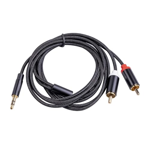 (2PACK / 6 FT) 3.5mm to RCA Cable,3.5mm Male to 2RCA Male Audio Stereo Cable for Smartphones, MP3, Tablets, Speakers, HDTV - size: 6 FT