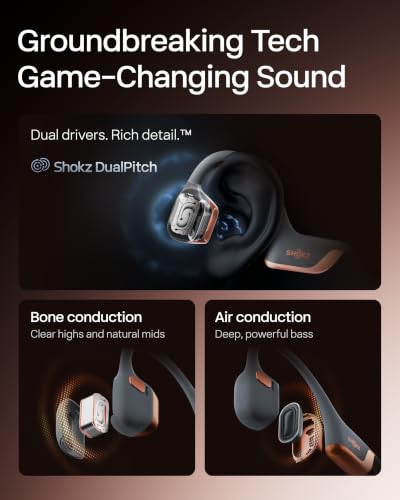 SHOKZ OpenRun Pro 2 Bone Conduction Sport Headphones, Rose Gold Gift Edition, Amazon Exclusive Rose Gold; Premium Gift Box; DualPitch Sound; Open-Ear; Smart Mic; IP55; 12H Battery - color: Rose Gold Gift Edition, size: Standard