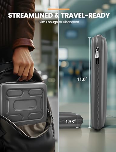 DOMISO 14 inch Laptop Sleeve with Handle Shockproof Computer Bag Waterproof EVA Protective Carrying Case for 14" ThinkPad E480/Yoga 920/13.5" Microsoft Surface Book/HP Pavilion 14 Stream 14, Dark Grey - color: Dark Grey, size: 14 inch