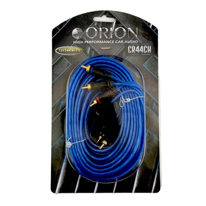 ORION Wired CR44CH 4-Channel RCA Cable, 17-Ft Blue CCA Car Audio Interconnect, RCA Male to Male Straight Connectors, Amplifier, Speakers, Home Theaters, Subwoofers, Hi-Fi Systems & DSP Signal Cable - style: 4 CH - 17 FEET