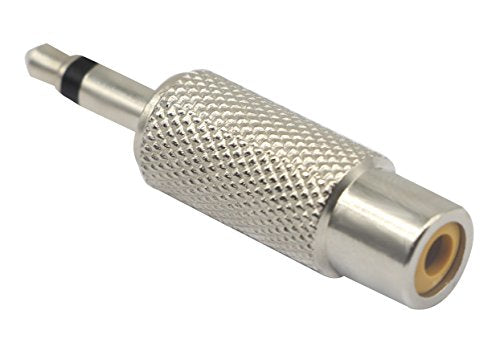 RCA to 3.5MM Audio TS Adapter 3.5mm 1/8" Mono Plug Male to RCA Female Jack Adaptor Connector (Silver)(5 Packs, 2-Pole) - color: 5 Packs, 2-Pole