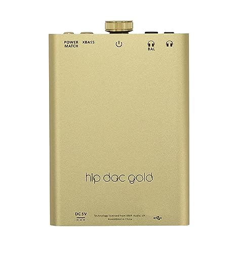 iFi Hip-dac2 Gold Edition - Portable Balanced DAC Headphone Amplifier for Android, iPhone with USB Input Only/Outputs: 3.5mm Unbalanced / 4.4mm Balanced – MQA Decoder - color: Gold