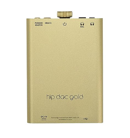 iFi Hip-dac2 Gold Edition - Portable Balanced DAC Headphone Amplifier for Android, iPhone with USB Input Only/Outputs: 3.5mm Unbalanced / 4.4mm Balanced – MQA Decoder - color: Gold