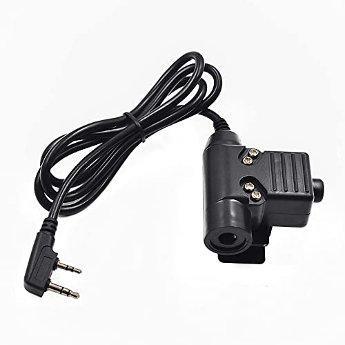U94 PTT Cable Plug Headset Adapter Tactical Push to Talk Connector 7.0mm | Compatible with Baofeng Radio BF-F8HP BF-F9 UV-82 UV-82HP UV-82C UV-5R UV-5R+ UV-5R Mini UV-5RA UV-5RB UV-5RC UV-5RD UV-5RE