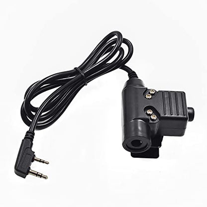 U94 PTT Cable Plug Headset Adapter Tactical Push to Talk Connector 7.0mm | Compatible with Baofeng Radio BF-F8HP BF-F9 UV-82 UV-82HP UV-82C UV-5R UV-5R+ UV-5R Mini UV-5RA UV-5RB UV-5RC UV-5RD UV-5RE