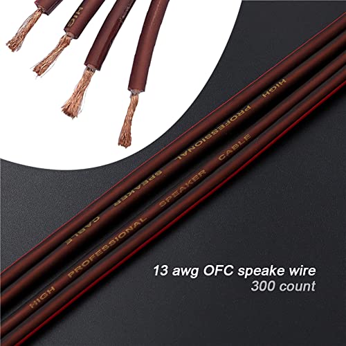 Audiophile Grade Speaker Cable with Gold Plated Banana Plugs,Oxygen-Free Copper (OFC) 13AWG, (3.3 Feet 1 M), Pair…… - size: 3.3 ft