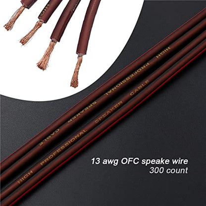 Audiophile Grade Speaker Cable with Gold Plated Banana Plugs,Oxygen-Free Copper (OFC) 13AWG, (3.3 Feet 1 M), Pair…… - size: 3.3 ft
