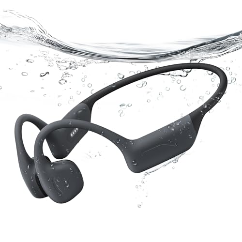 Full-Coverage Liquid Silicone Swimming Headphones,IP68 Waterproof Underwater Headphones, Bluetooth 6.0&MP3 with 32GB Memory Card,Soft/Skin-Comfortable Open Ear Bone Conduction Swim Earbuds