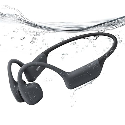Full-Coverage Liquid Silicone Swimming Headphones,IP68 Waterproof Underwater Headphones, Bluetooth 6.0&MP3 with 32GB Memory Card,Soft/Skin-Comfortable Open Ear Bone Conduction Swim Earbuds