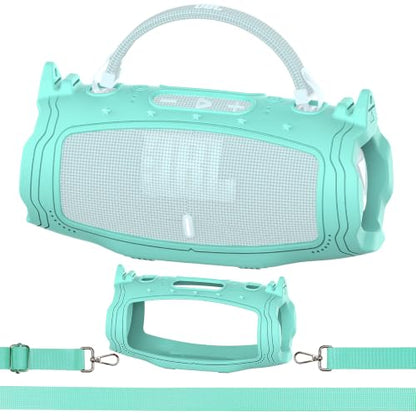 Silicone Cover Case for JBL Charge 6 Portable Bluetooth Speaker - color: Teal