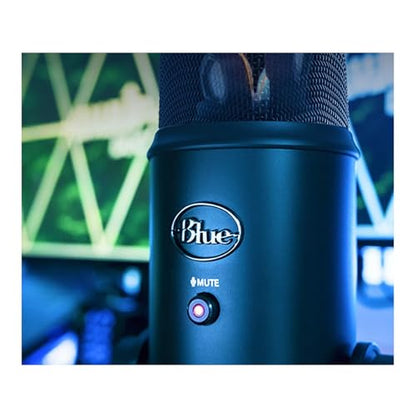 Logitech Creators Blue Yeti USB Microphone for PC, Mac, Gaming, Recording, Streaming, Podcasting, Studio and Computer Condenser Mic with Blue VO!CE effects, 4 Pickup Patterns, Plug and Play - Blackout | VO!CE effects, 4 pickup patterns, plug-and-play oper
