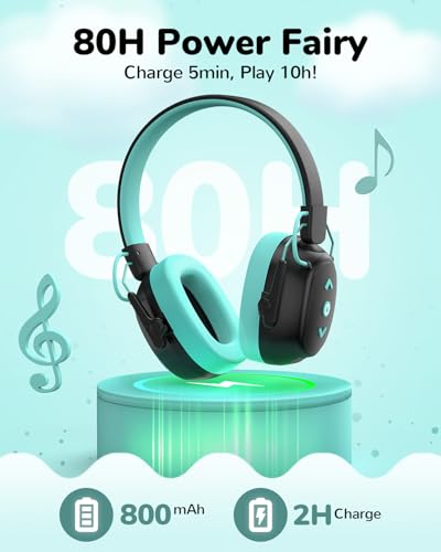 Sensory Headphones for Autism Kids Aldult, Sound Proof Ear Hearing Protection Noise Cancelling Ear Muff, 29dB SNR Noise Reduction 80H Playtime Bluetooth 6.0 Earmuff for Shooting Gun Range(Black) - color: Black