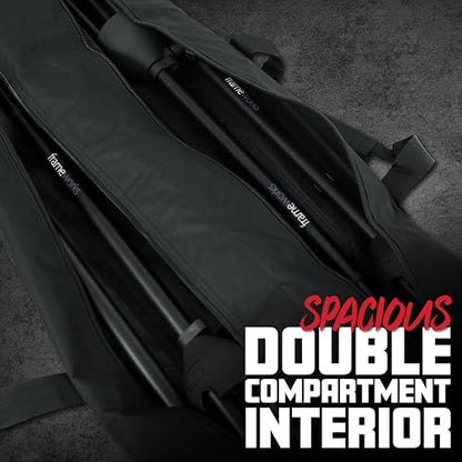 Gator Cases Dual Compartment Stand Carry Bag with 50" Interior; Holds Speaker, Microphone or Lighting Stands (GPA-SPKSTDBG-50DLX) - size: 50" Long - Dual Compartment