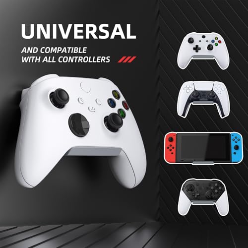 PlayVital 4 Pack FOLD Controller Holder Wall Mount for ps5 ps4 Xbox Switch 2 Pro Headset, Universal Controller Acessories Organizer Headphone Stand - Foldable Anti-slip Strong Adhesive, New Hope Gray - color: New Hope Gray 4 Sets