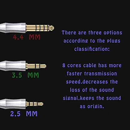 FEDAI 8 Core Silver Plated Upgrade Replacement Cable,QDC Replacement Detachable Cable,Audio Connector Earphone Cable for ZSN ZSN Pro ZSN Prox AS16 CCA C12 C10PRO CA4 Series (QDC-PIN, 2.5MM) - size: qdc2.5