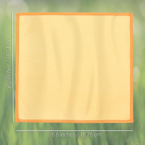 Eco-Fused Microfiber Cleaning Cloths Double-Sided - 5 Pack - 6.6 x 6.2 inch - Microfiber and Suede Cloth for Smartphones, LCD TV, Tablets, Laptop Screens, Camera Lenses (Yellow) - color: 5 Pack - 6.6 X 6.2" (Yellow)