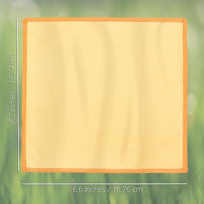 Eco-Fused Microfiber Cleaning Cloths Double-Sided - 5 Pack - 6.6 x 6.2 inch - Microfiber and Suede Cloth for Smartphones, LCD TV, Tablets, Laptop Screens, Camera Lenses (Yellow) - color: 5 Pack - 6.6 X 6.2" (Yellow)