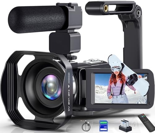 8K 64MP Video Camera Camcorder IR Night Vision Vlogging Camera 18X Zoom WiFi Digital Camera for YouTube 3.0'' Touch Screen Camcorder with 64GB SD Card, 2 Batteries, Remote Control, Mic and Stabilizer