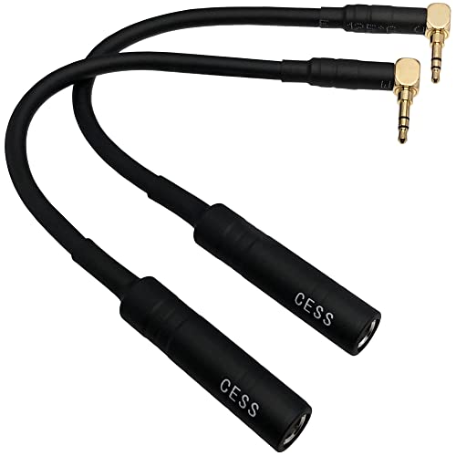 CNCESS Right Angle 3.5mm to 6.35mm Headphone Adapter, 6 in, 2-Pack