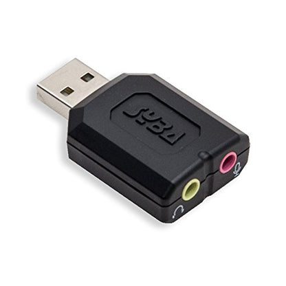 Syba external USB Stereo Sound Adapter for Windows, Mac, Linux Extra Audio Source with 3.5mm Audio Mic Jack C-Media Chipset