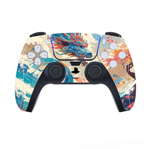 PlayVital Full Set Skin Decal for ps5 Console Disc Edition, Vinyl Sticker Decal Cover for ps5 Controller & Charging Station & Headset & Media Remote - Dragon's Elysium - color: Dragon's Elysium