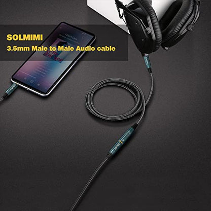 3.5mm Male to Male Stereo Audio Cable (8 Feet) Aux Cord for Car, Headphones, Home Stereos, Speakers, iPhone, iPad, iPod, Samsung Galaxy [Hi-Fi Sound, Nylon Braided]- Jade Green - size: 8 FT