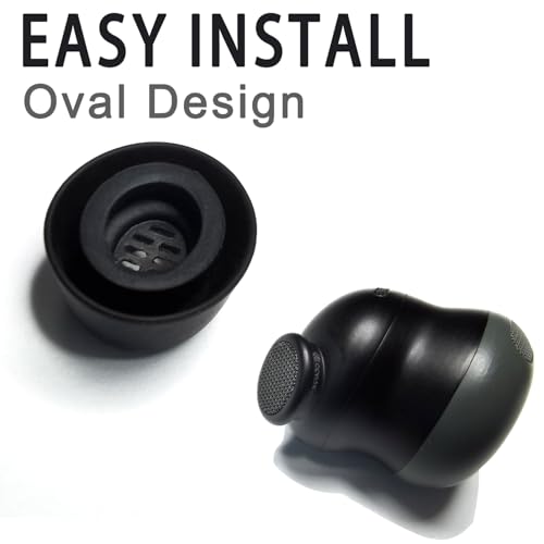 Silicone Ear Tips for Google Pixel Buds Pro2, L/M/S Replacement Earbud Tips | Noise Isolating, Secure Fit, 3 Pairs, Fits Charging Case - color: Black-Silicone