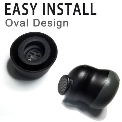 Silicone Ear Tips for Google Pixel Buds Pro2, L/M/S Replacement Earbud Tips | Noise Isolating, Secure Fit, 3 Pairs, Fits Charging Case - color: Black-Silicone