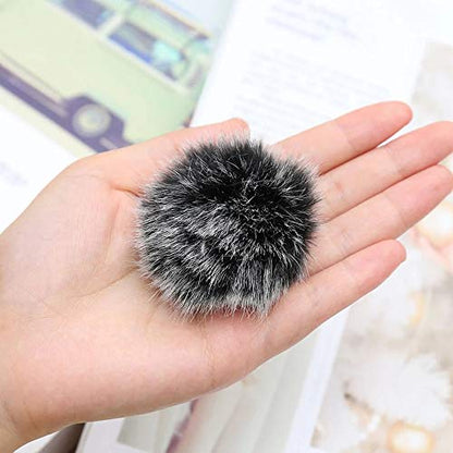 Lapel Mic Windscreen, Portable Audio Furry Wind Muff Outdoor Microphones Comfortable Soft Lavalier(Black&White) - color: Black&White