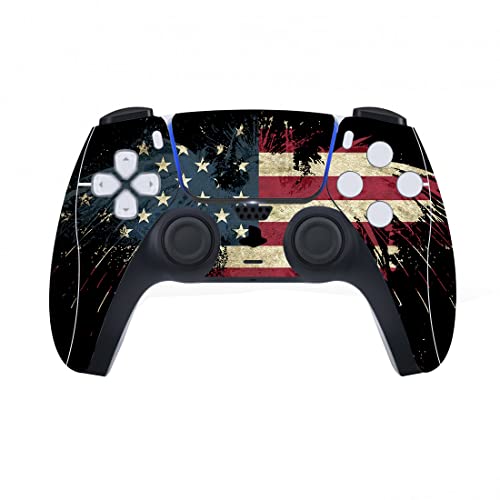 PlayVital US Flag The Stars & Stripes Full Set Skin Decal for ps5 Console Digital Edition, Sticker Vinyl Decal for ps5 Controller & Charging Station & Headset & Media Remote - color: US Flag The Stars & Stripes