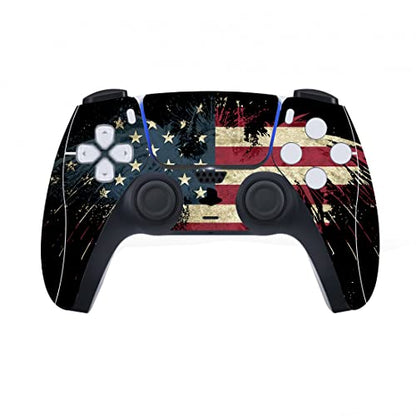 PlayVital US Flag The Stars & Stripes Full Set Skin Decal for ps5 Console Digital Edition, Sticker Vinyl Decal for ps5 Controller & Charging Station & Headset & Media Remote - color: US Flag The Stars & Stripes