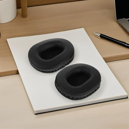 2Pcs Oval Foam Earphone Sponge Covers Replacement Ear Pads for Headphones and Office Headsets, Sweat-Resistant Earbud Pad Protectors, Black 100X80Mm for Long Wear Use