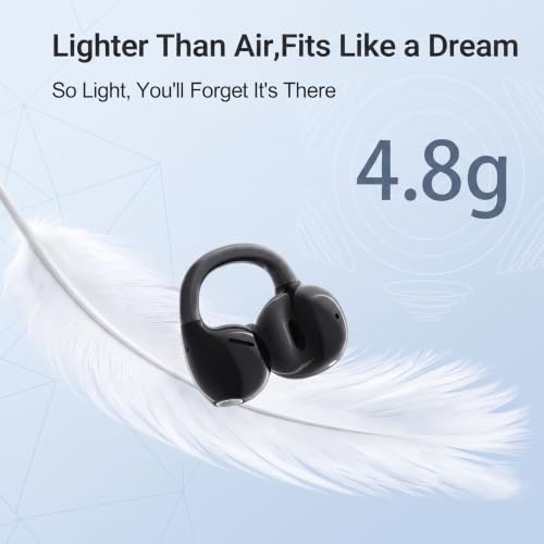 Open Ear Clip-On Earbuds, Starry Blue | Bluetooth 6.0, Dual 11mm Drivers, Silicone Air Cushion, ENC Noise Cancelling Mic, IPX6 Waterproof, 42H Playtime