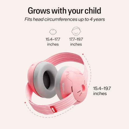 Alpine Muffy Baby Ear Muffs Noise Protection | Toddler Ear Protection | For babies up to 4 years | 24dB Sound Reduction | Baby Hearing Protection | Noise Reduction | Baby Essentials New Mom Gifts - color: Blush