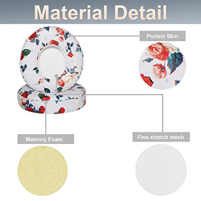 Solo 2/3 Wireless Earpads Replacement Protein Leather & Memory Foam Ear Cushion Cover Compatible with Beats by Dr. Dre Solo 2.0 Solo3 Wireless On-Ear Headphones (Floral White) - color: Floral White