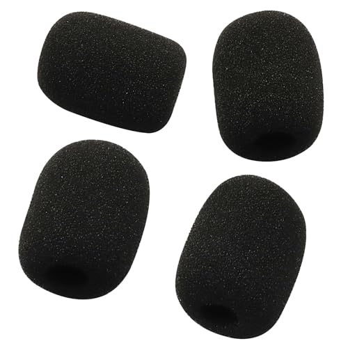Black Lapel Headset Microphone Windscreen, 10 Pack | High-Density Sponge Foam Covers, Noise Reduction, Dust & Moisture Protection, Fits Gaming, Office, Fitness, Aviation Headsets - color: Black