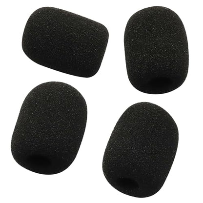 Black Lapel Headset Microphone Windscreen, 10 Pack | High-Density Sponge Foam Covers, Noise Reduction, Dust & Moisture Protection, Fits Gaming, Office, Fitness, Aviation Headsets - color: Black