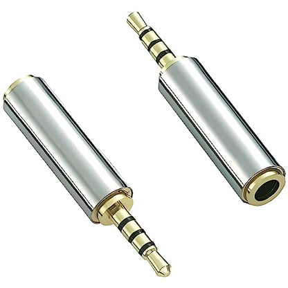 2.5mm Male to 3.5mm Female Stereo Audio Headphone Jack Adapter Converter, Gold Plated - style: 2.5mm Male to 3.5mm Female
