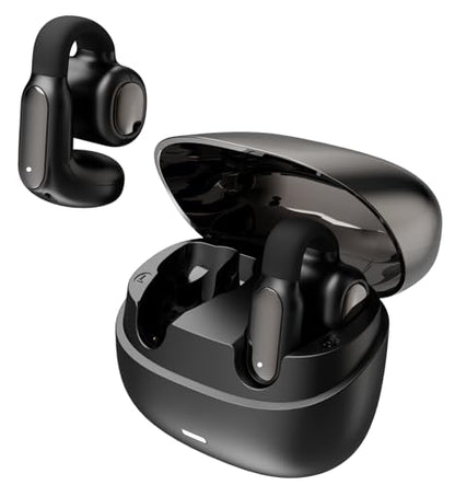 Hmusic A24 TWS AI ENC Clip-on Earbuds, Open Ear Bluetooth 6.0 Earphones | IPX5, Comfort Open-ring Design Headphones, Touch Control Wireless Earphones for Glass Wear, Office, Fitness, Workouts