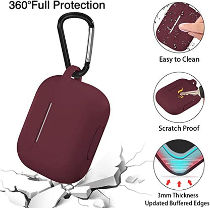 Lerobo for AirPods Pro 2 Case with Keychain, Burgundy | Silicone Protective Cover Compatible with Apple AirPod Pro 2nd/1st Case for Women Men, Scratchproof, Shockproof, Dustproof - color: Burgundy