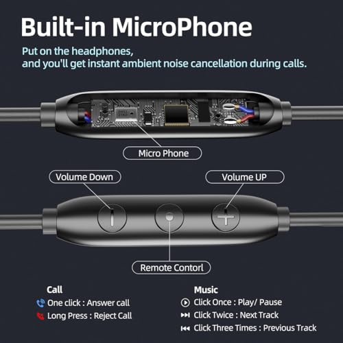 wired Ear buds with Mic Noise Cancellation Dynamic Bass In-ear Headphones | USB C Plug,Call Microphone Noise Cancelling wired Earphone,Sound-Isolating High fidelity USB Type C earbud with DAC audio