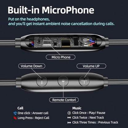 wired Ear buds with Mic Noise Cancellation Dynamic Bass In-ear Headphones | USB C Plug,Call Microphone Noise Cancelling wired Earphone,Sound-Isolating High fidelity USB Type C earbud with DAC audio