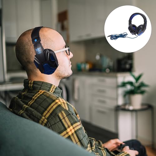Cabilock Gaming Headset Wired Over-Ear PC Headphones with Microphone LED Light Noise Reduction for Streaming and Travel