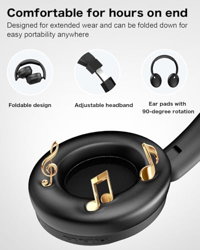 KIMHOST T30 Active Noise Cancelling Headphones, 120Hrs Playtime Bluetooth 5.3 Headphones, Multipoint, Deep Bass, Foldable, HiFi Stereo Wireless Over Ear Headphone for Travel, Office, Music, Game, Gym