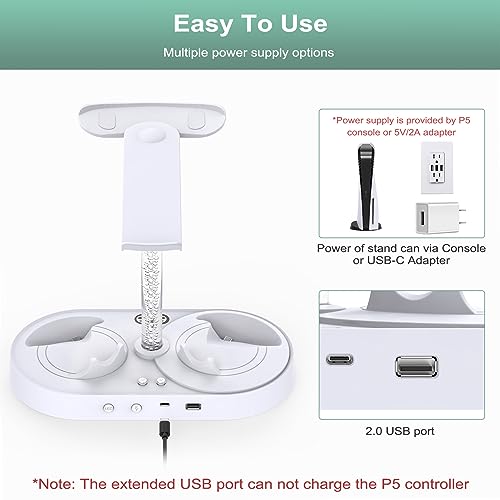 FASTSNAIL RGB Charging Stand & Storage Station for PlayStation VR2 - White - color: White