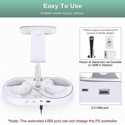 FASTSNAIL RGB Charging Stand & Storage Station for PlayStation VR2 - White - color: White