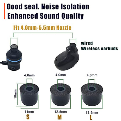 Memory Foam Tips Universal Replacement Ear Tips for 4mm-5.5mm Storage Box | 3 Pairs LMS Noise Isolating, Secure Fit Anti-Slip Earbuds Tips for In-Ear Earphones - size: 4.0-LMS